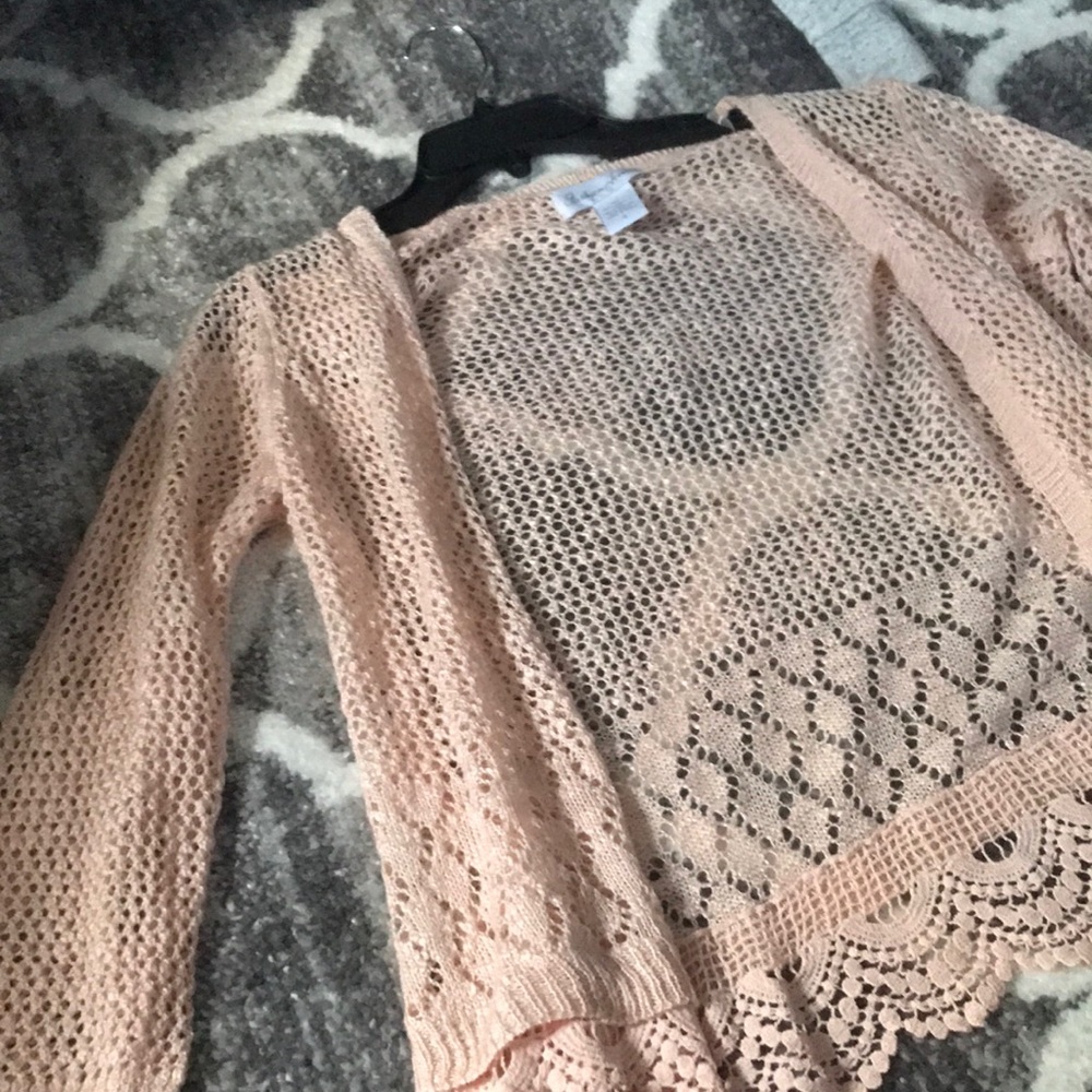 pink cardigan